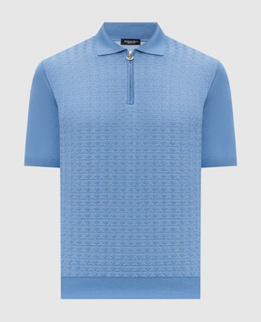 Stefano Ricci Блакитне поло з шовком K212038P31F26194