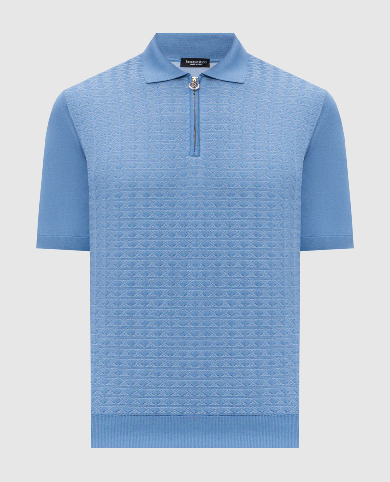 

Голубое поло с шелком, Голубой, Поло