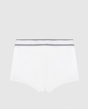 Versace Білі трусики-шорти з візерунком логотипа 10242231A17770