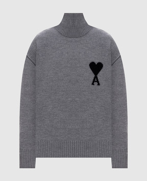 Ami Paris Серый свитер из шерсти UKS839018