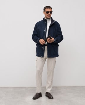 Stefano Ricci Синяя дубленка M7J5300190LACONY