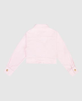 Balmain Дитяча рожева джинсова куртка з вишивкою логотипа BY2A07Z37021213