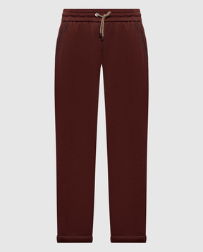 Brunello Cucinelli Коричневі спортивні штани з шовком MD828SB899