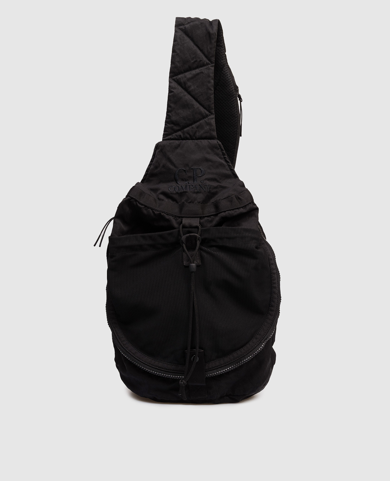 Детская черная сумка с вышивкой логотипа