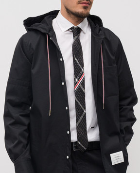 Thom Browne Чорна краватка із шовку у візерунок MNL078KY4003