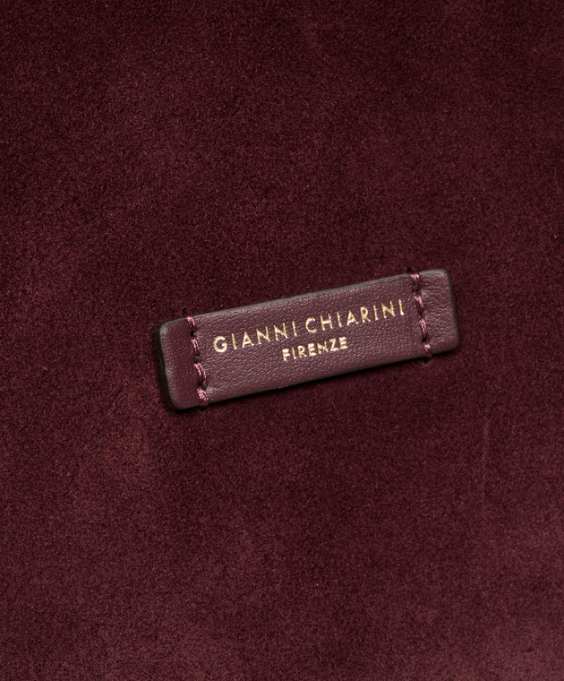 Gianni Chiarini Бордовий замшевий рюкзак Violette з патчем логотипа ZN12237CMPL зображення 4