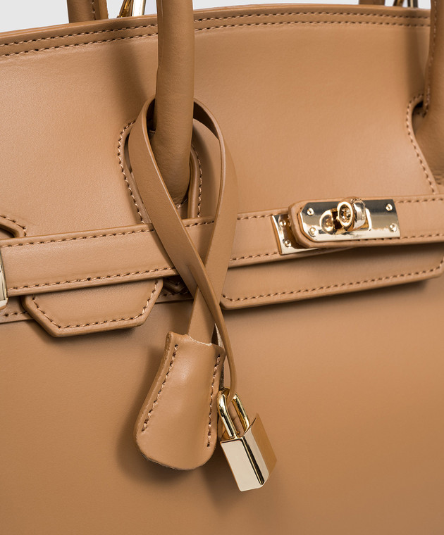 Gianni Notaro Коричневая кожаная сумка-сетчел 253RUGAORO изображение 4