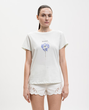 Twinset Зелена футболка з принтом 261TP2341