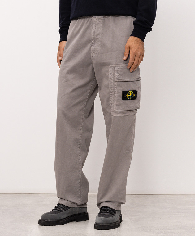 Stone Island Сірі штани з патчем логотипа L2S153100036S00L1 зображення 3