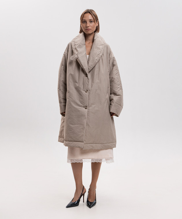 Magda Butrym Бежевая удлиненная куртка COAT02115726 изображение 3