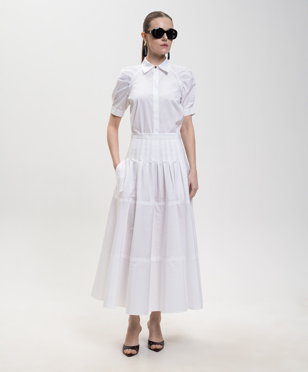 Max Mara Біла сорочка з короткими рукавами з драпіруванням MSTAMORE зображення 2