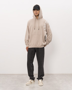 Off-White Бежеве худі з принтом логотипа 44MBB085F26F00O