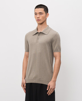 Heliot Emil Поло Alae кольору хакі з шовком M07091