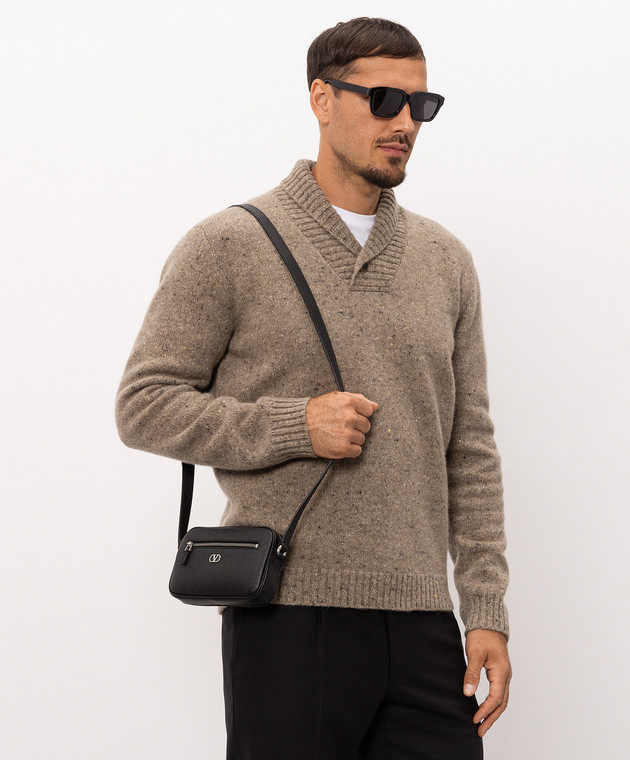 Valentino Чорна шкіряна сумка VLogo 9Y2P0AW7UAG зображення 2