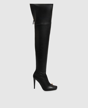 Giuseppe Zanotti Чорні шкіряні ботфорти ENIGME I680011