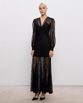 Twinset Чорна сукня максі з мережива 262TP274A