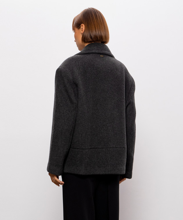 Twinset Серое двубортное пальто с шерстью 262TT2471 изображение 4