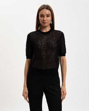 Alexander McQueen Чорний топ Spider з шовком 858371Q1BGH