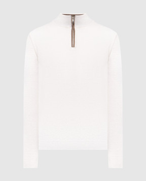 Pini Parma Білий джемпер з вовни і кашеміру HZIPOFF