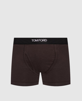 Tom Ford Коричневі труси-боксери з контрастним логотипом T4LC31040