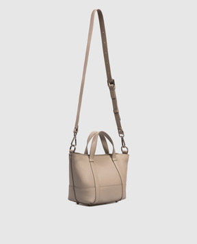 Peserico Бежева шкіряна сумка-тоут з тисненням логотипа S38382C0RCC831