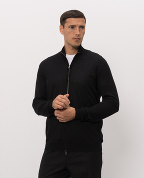 Brett Johnson Чорний кардиган з кашеміру та шовку FW26K41LPRONOI