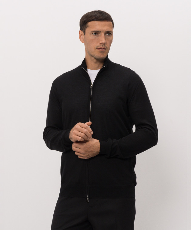 Brett Johnson Черный кардиган из кашемира и шелка FW26K41LPRONOI изображение 3