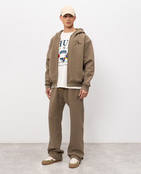 Rhude Утеплена спортивна куртка кольору хакі з вишивкою логотипа RHPS26HO09012