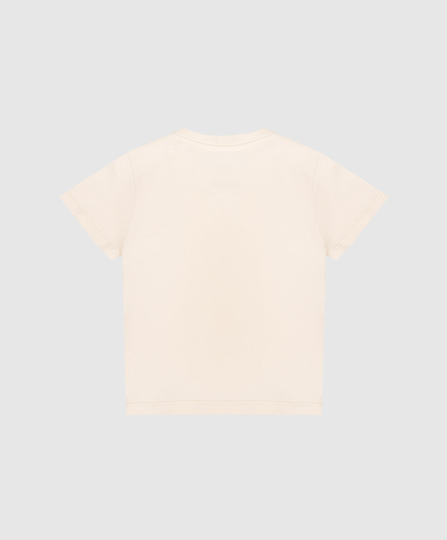 Palm Angels Дитяча футболка кольору айворі з принтом Spray Bear PBXB001S26JER001 зображення 2