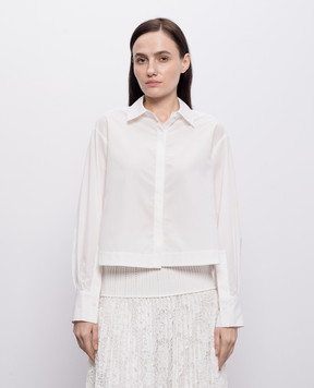 Simkhai Белая укороченная рубашка Kacey с кружевом 2262105PK