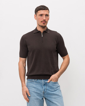 Doriani Cashmere Поло коричневого кольору з шовком 18243299299