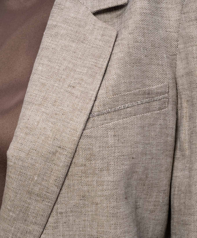 Peserico Коричневий жакет з льону S0122802598 зображення 5