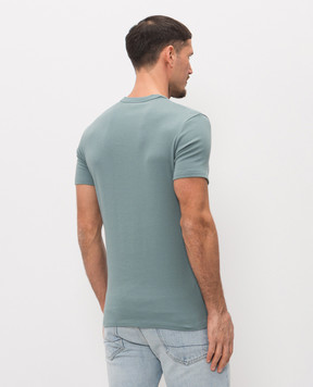 Tom Ford Футболка зеленого кольору з нашивкою логотипа T4M081040