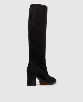 Santoni Черные замшевые сапоги WSDH72382NERNHHA