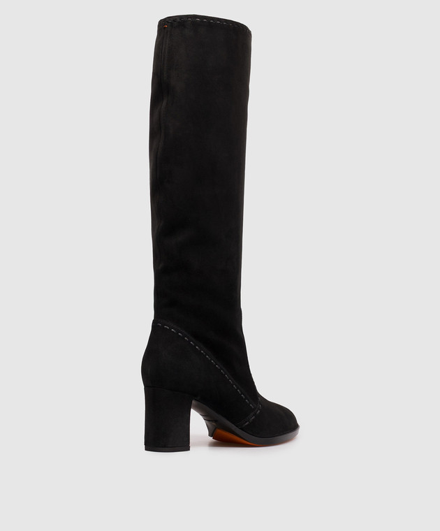 Santoni Черные замшевые сапоги WSDH72382NERNHHA изображение 3