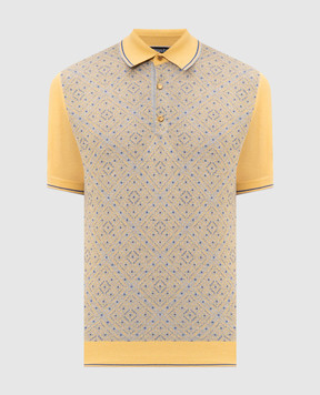 Stefano Ricci Желтое поло с шелком в узор K616461P13F26223