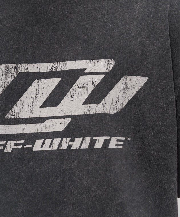 Off-White Серая футболка с принтом логотипа 44MAA120S26J00A изображение 5
