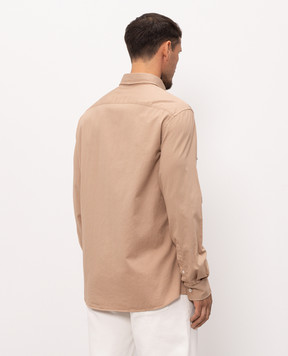 Brunello Cucinelli Бежева сорочка з бавовни MA6710628P