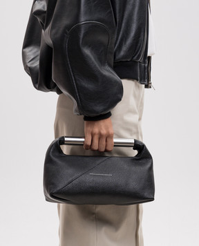 Maison Margiela MM6 Черная кожаная сумка с гравировкой логотипа SB6WD0046P9068