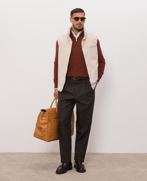 Brunello Cucinelli Коричневі штани з вовни ME267S2440