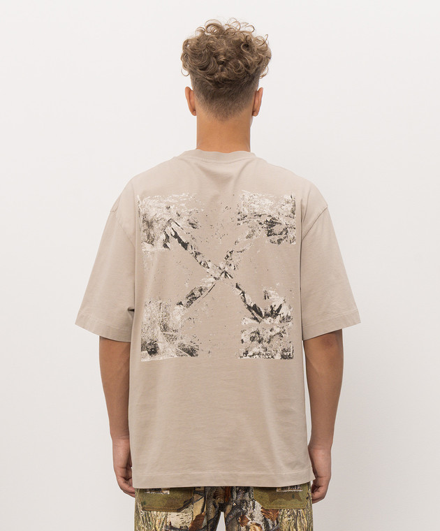 Off-White Бежева футболка Spices Arrow 44MAA120F26J00D зображення 4