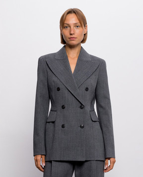 Ermanno Scervino Серый двубортный жакет с шерстью D496I323VCYAX
