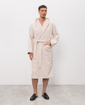 Missoni Home Бежевий махровий халат Chalk в брендовий візерунок 1D3AC99718