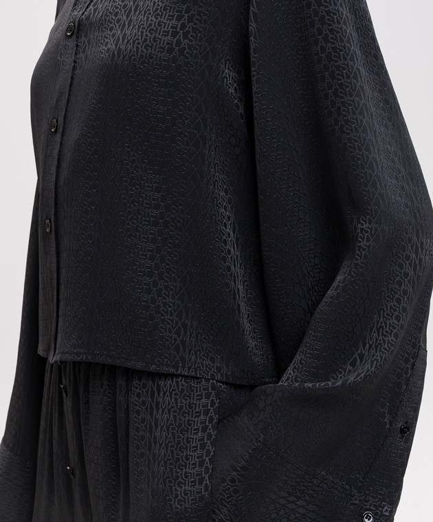Maison Margiela MM6 Черная блузка в логотипе шаблон S52DT0044M36007 изображение 5