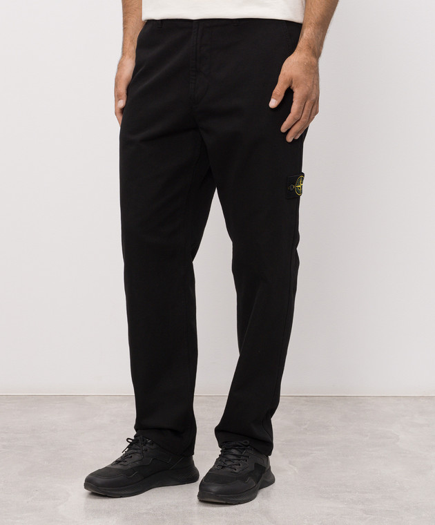 Stone Island Черные брюки с патчем логотипа L2S153100001S0404 изображение 3