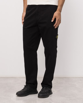 Stone Island Чорні штани з патчем логотипа L2S153100001S0404