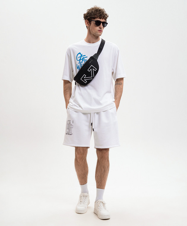 Off-White Білі шорти з принтом Double Arrow 44MCI013S26F004 зображення 2