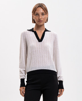 Twinset Белый пуловер с воротником-поло 262TP3330