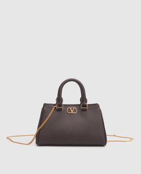 Valentino Коричневая кожаная сумка-мини VLogo 9W2P0BA9SNP