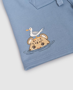 Dolce&Gabbana Дитячі блакитні шорти з принтом L1JQW0G7PNF